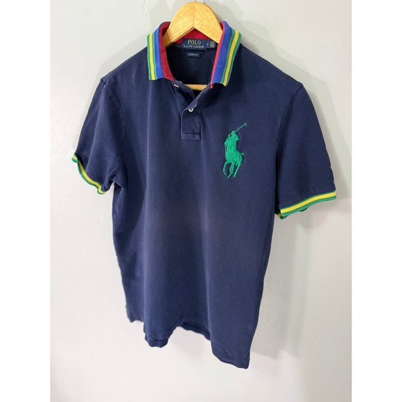 Polo Ralph Lauren Other - Polo Ralph Lauren Men's Classic Fit Navy Blue Polo Shirt Green Pony Logo Size M